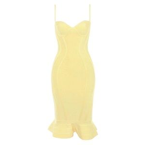 BODYCON Collection : Joy Bondage Midi Dress : Sun Yellow